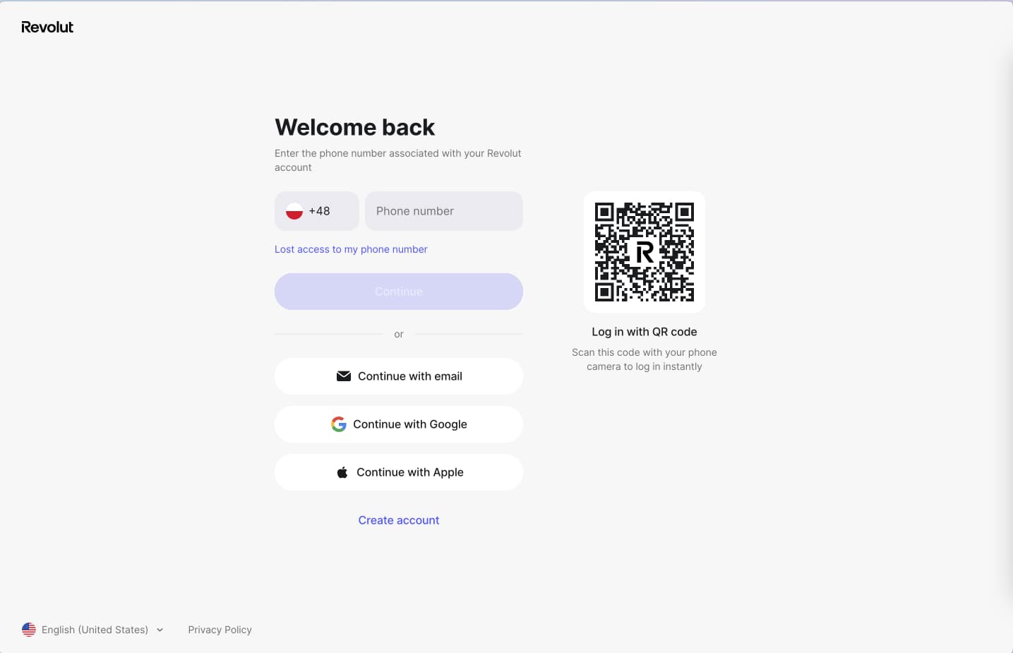 revolut log in screen shots + wireframes