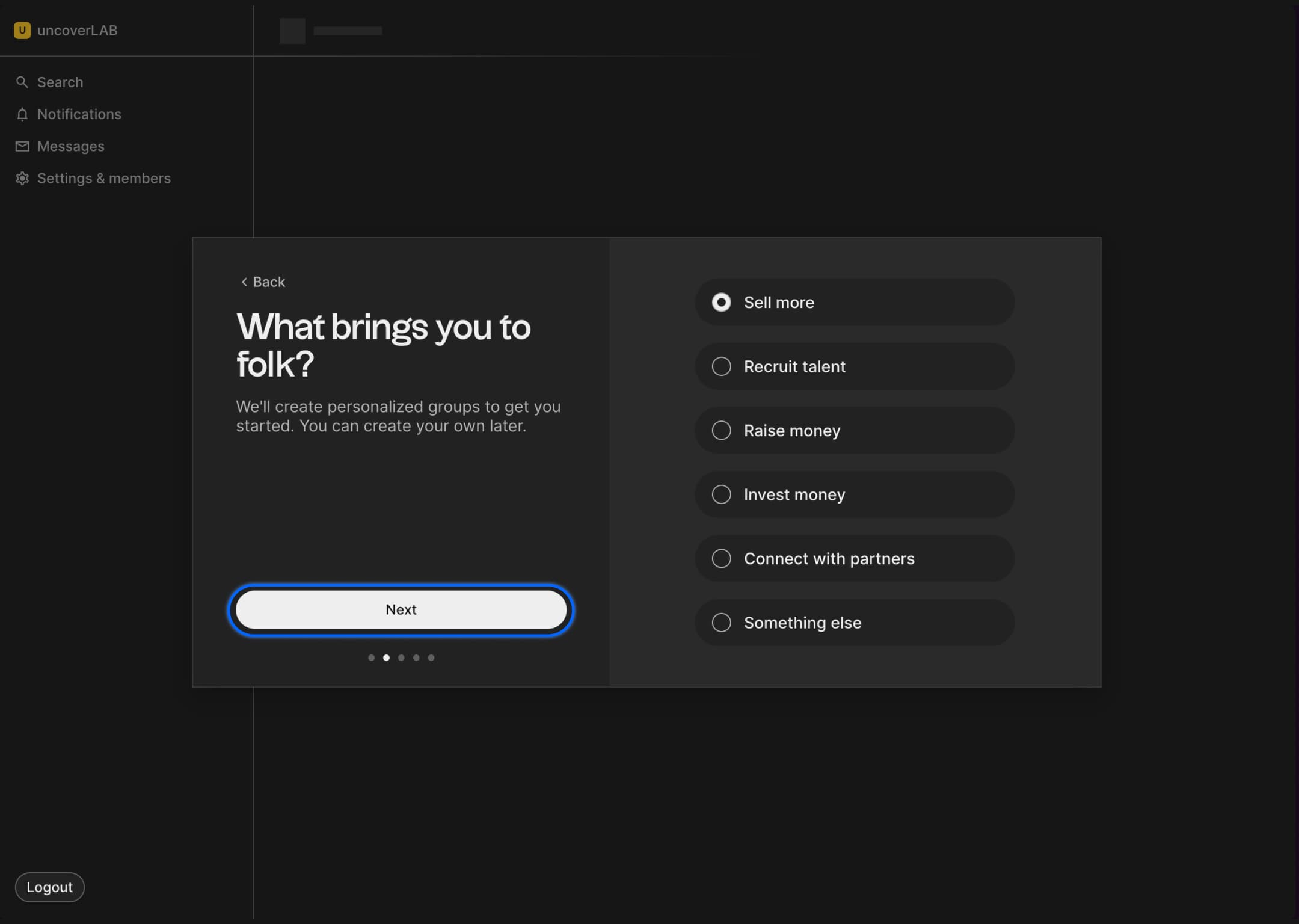 folk - onboarding flow