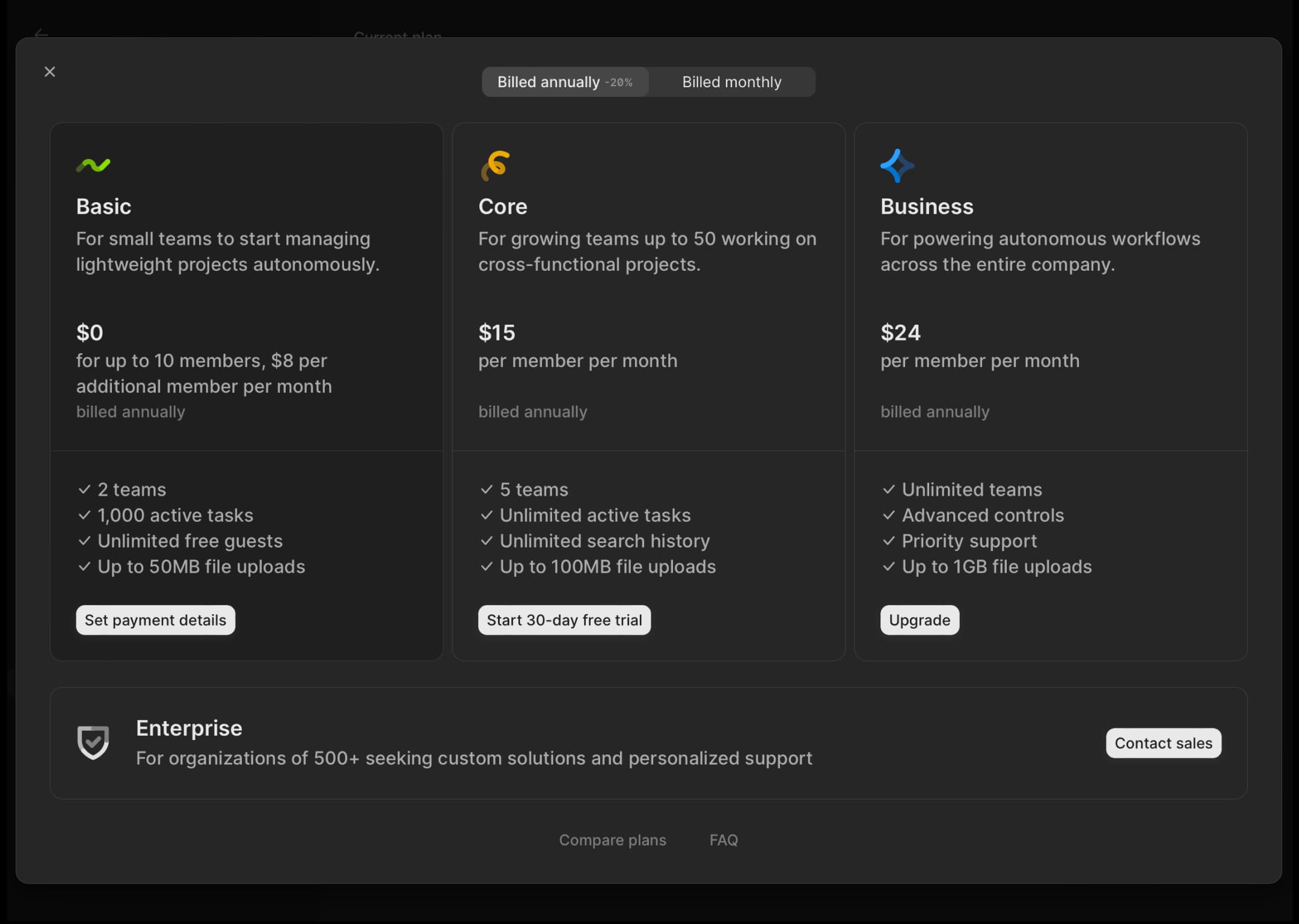 workspace settings